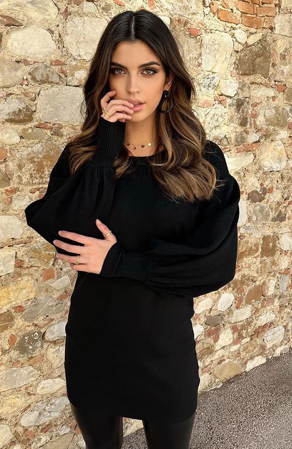 Pofmouwen Tuniek Zwart 7 Pofmouwen Tuniek Zwart - Afbeelding 5