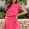 Puglia Dress Koraal -Kleding Promotie Winkel Puglia Dress Koraal 2 586x900 1
