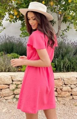 Puglia Dress Koraal -Kleding Promotie Winkel Puglia Dress Koraal 7 586x900 1