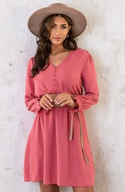 Romantic Lace Dress Dust Pink -Kleding Promotie Winkel ROMANTIC LACE DRESS DUST PINK 3 586x900 1