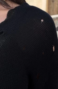 Raw Damaged Trui Zwart -Kleding Promotie Winkel Raw Damaged Trui Zwart 1 586x900 1