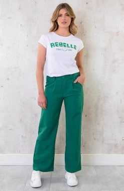 Rebelle Top Wit Bright Green -Kleding Promotie Winkel Rebelle Top Wit Bright Green 2 586x900 1