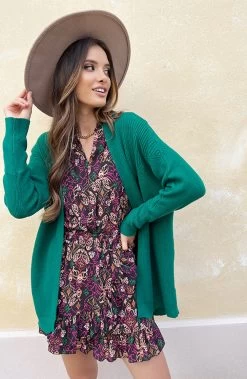 V-hals Strik Jurk Print Multi 22 V-hals Strik Jurk Print Multi -Kleding Promotie Winkel Ribbel Vest Smaragd 1 586x900 1