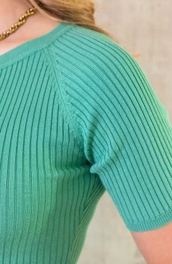 Ribstof Midi Jurk Mint -Kleding Promotie Winkel Ribstof Midi Jurk Mint 3 586x900 1