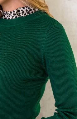 Ribtrui Met Panterkraag Smaragd -Kleding Promotie Winkel Ribtrui Met Panterkraag Smaragd 1 1 586x900 1