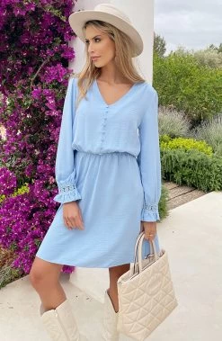 Romantic Lace Dress Baby Blue -Kleding Promotie Winkel Romantic Lace Dress Baby Blue 2 586x900 1