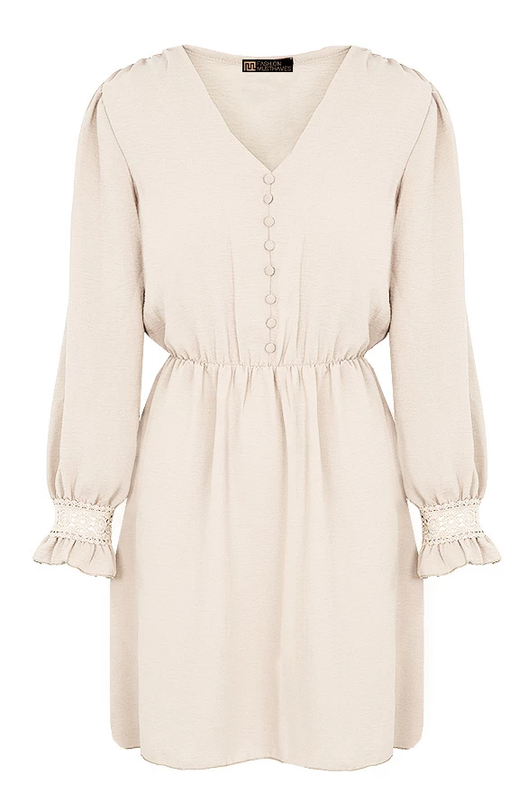 Romantic Lace Dress Beige 7 Romantic Lace Dress Beige - Afbeelding 5