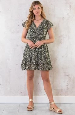 Ruffle Jurk Bloemen Geel 13 Ruffle Jurk Bloemen Geel -Kleding Promotie Winkel Ruffle Jurk Bloemen geel marine 1 586x900 1