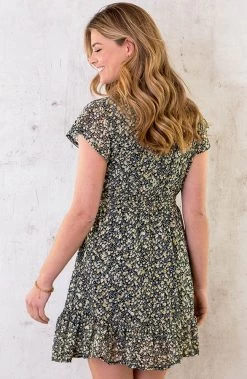 Ruffle Jurk Bloemen Geel 11 Ruffle Jurk Bloemen Geel -Kleding Promotie Winkel Ruffle Jurk Bloemen geel marine 5 586x900 1