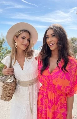 Maxi Embroidery Ruffle Jurk Ecru -Kleding Promotie Winkel Ruffle Laagjes Jurk Print Fuchsia Oranje 4 586x900 2