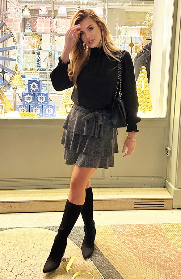 Satijnen Col Blouse Zwart 19 Satijnen Col Blouse Zwart - Afbeelding 17