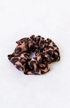 Scrunchie Silk Leopard Dust