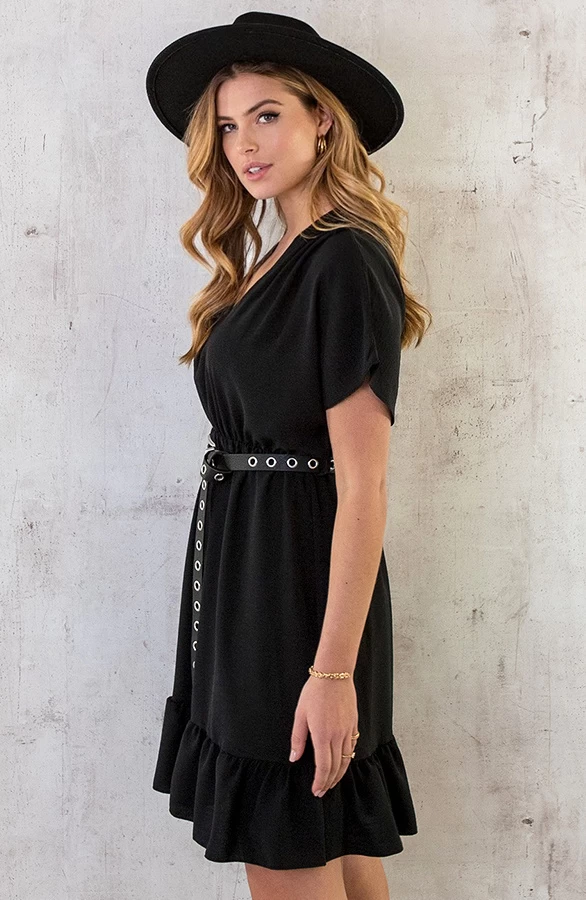 Sicily V-neck Dress Black 11 Sicily V-neck Dress Black - Afbeelding 9