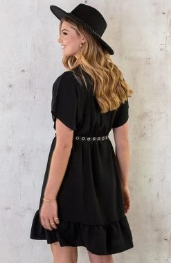 Sicily V-neck Dress Black 22 Sicily V-neck Dress Black -Kleding Promotie Winkel Sicily V neck Dress Black 2 586x900 2