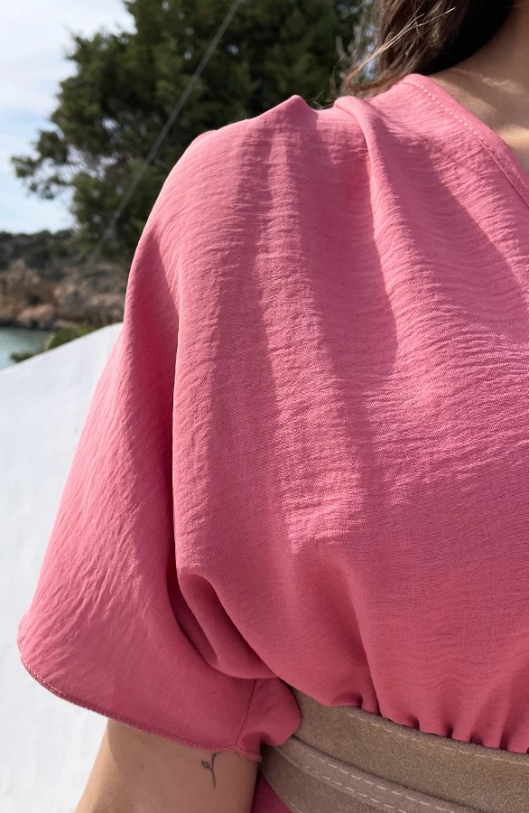 Sicily V-neck Dress Dust Pink 8 Sicily V-neck Dress Dust Pink - Afbeelding 6