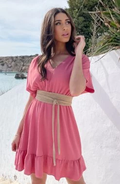 Sicily V-neck Dress Dust Pink 10 Sicily V-neck Dress Dust Pink -Kleding Promotie Winkel Sicily V neck Dress Dust Pink 3 586x900 1