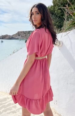 Sicily V-neck Dress Dust Pink 11 Sicily V-neck Dress Dust Pink -Kleding Promotie Winkel Sicily V neck Dress Dust Pink 4 586x900 1