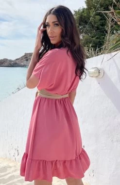 Sicily V-neck Dress Dust Pink 12 Sicily V-neck Dress Dust Pink -Kleding Promotie Winkel Sicily V neck Dress Dust Pink 5 586x900 1