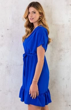 Sicily V-neck Dress Kobalt -Kleding Promotie Winkel Sicily V neck Dress Kobalt 6 586x900 2