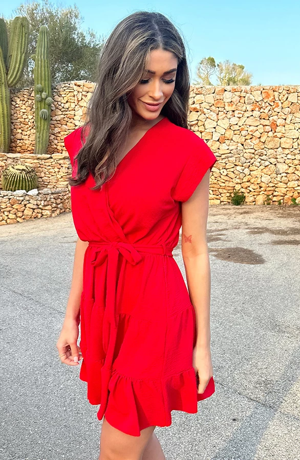 Sienna Jurk Rood 11 Sienna Jurk Rood - Afbeelding 9