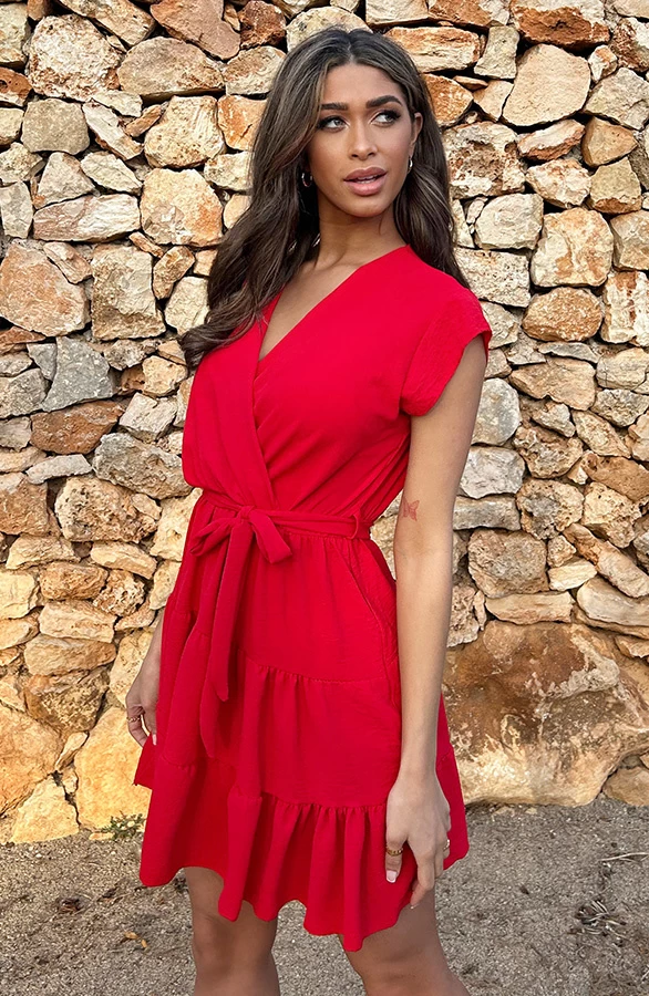 Sienna Jurk Rood 5 Sienna Jurk Rood - Afbeelding 3