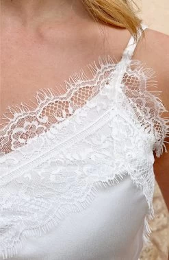 Silk Lace Spaghetti Top Ecru -Kleding Promotie Winkel Silk Lace Spaghetti Top Ecru close 586x900 1