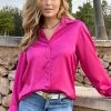 Silk Oversized Blouse Fuchsia