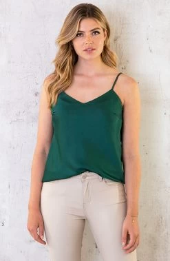 Silk Touch Spaghetti Top Smaragd 2.0