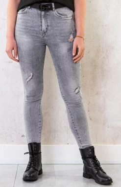 Skinny High Waisted Jeans Grijs -Kleding Promotie Winkel Skinny High Waisted Jeans Grijs 586x900 2