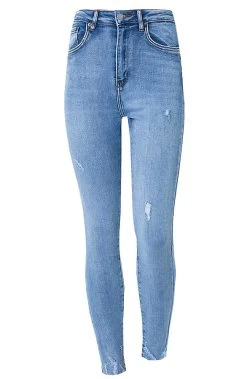 Skinny Jeans High Waist Damaged Light Blue -Kleding Promotie Winkel Skinny Jeans High Waist Damaged Light Blue 586x900 1