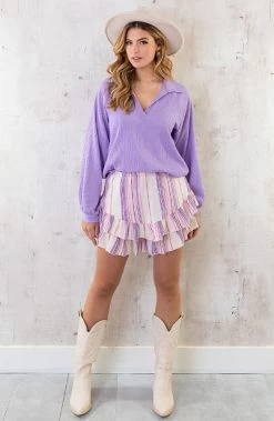 Skort Aztec Lila Roze -Kleding Promotie Winkel Skort Aztec Lila Roze 1 586x900 2