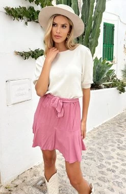 Skort Met Strik Dust Roze -Kleding Promotie Winkel Skort Met Strik Dust Roze 2 586x900 1
