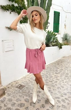 Skort Met Strik Dust Roze -Kleding Promotie Winkel Skort Met Strik Dust Roze 4 586x900 1