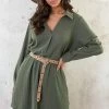 Smocked Blouse Dress Army 1 Smocked Blouse Dress Army -Kleding Promotie Winkel Smocked Blouse Dress Army 2 586x900 1