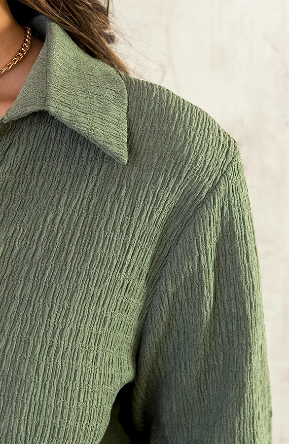 Smocked Blouse Dress Army 8 Smocked Blouse Dress Army - Afbeelding 6