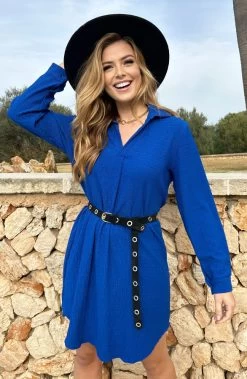 Smocked Blouse Dress Kobalt -Kleding Promotie Winkel Smocked Blouse Dress Kobalt 2 586x900 1