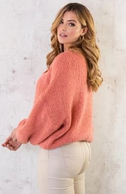 Soft Oversized Trui Koraal -Kleding Promotie Winkel Soft Oversized Trui Koraal 1 1 586x900 1