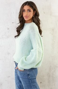 Soft Oversized Trui Mint -Kleding Promotie Winkel Soft Oversized Trui Mint 2 586x900 1