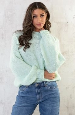 Soft Oversized Trui Mint -Kleding Promotie Winkel Soft Oversized Trui Mint 4 586x900 1