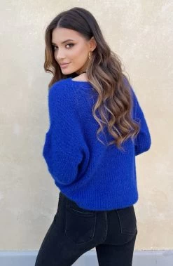 Soft Trui Geruit Kobalt -Kleding Promotie Winkel Soft Trui Geruit Kobalt 2 1 586x900 1