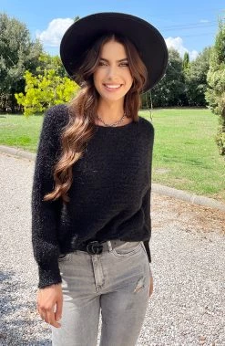 Soft Trui Strepen Zwart -Kleding Promotie Winkel Soft Trui Strepen Zwart 4 586x900 1