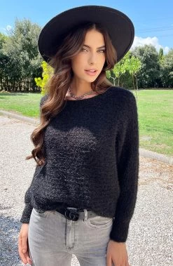 Soft Trui Strepen Zwart -Kleding Promotie Winkel Soft Trui Strepen Zwart 6 586x900 1