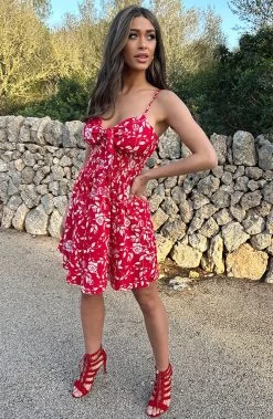 Spaghetti Jurk Rozen Rood -Kleding Promotie Winkel Spaghetti Jurk Rozen Rood 5 586x900 1