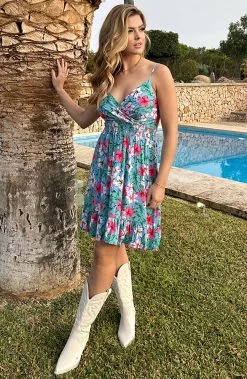 Spaghetti Jurk Tropical Flower Blauw 12 Spaghetti Jurk Tropical Flower Blauw -Kleding Promotie Winkel Spaghetti Jurk Tropical Flower Blauw 2 586x900 1