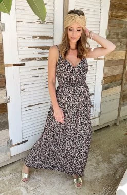 Spaghetti Maxi Jurk Bloemen -Kleding Promotie Winkel Spaghetti Maxi Jurk Bloemen 1 586x900 2