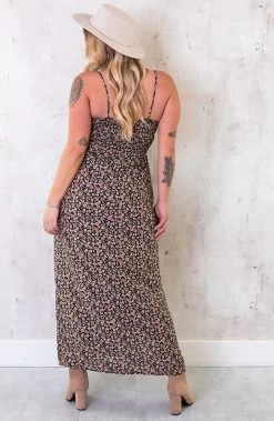 Spaghetti Maxi Jurk Bloemen -Kleding Promotie Winkel Spaghetti Maxi Jurk Bloemen 2 586x900 4