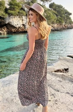 Spaghetti Maxi Jurk Bloemen -Kleding Promotie Winkel Spaghetti Maxi Jurk Bloemen 3 586x900 1