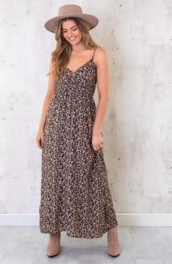 Spaghetti Maxi Jurk Bloemen -Kleding Promotie Winkel Spaghetti Maxi Jurk Bloemen 4 586x900 3