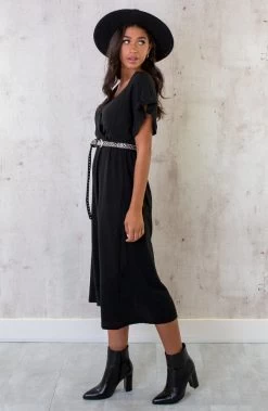 Enkellaarzen Croco Zwart -Kleding Promotie Winkel St. Tropez Jurk Midi Zwart 2 2 586x900 1