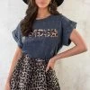 Stonewash T-shirt Leopard Amour